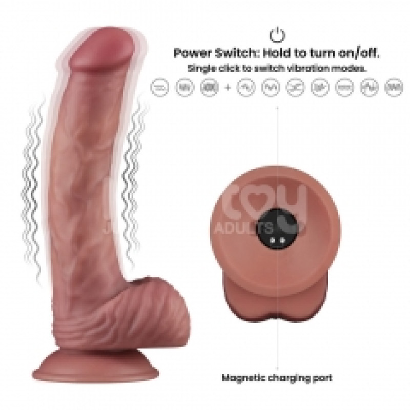 Реалістичний вібратор LoveToy Vibrating Dual Density Power Cock 9