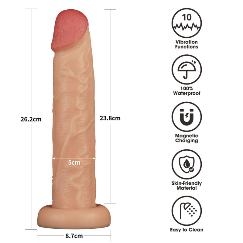 Реалистичный вибратор LoveToy Vibrating Power Basics Cock 10