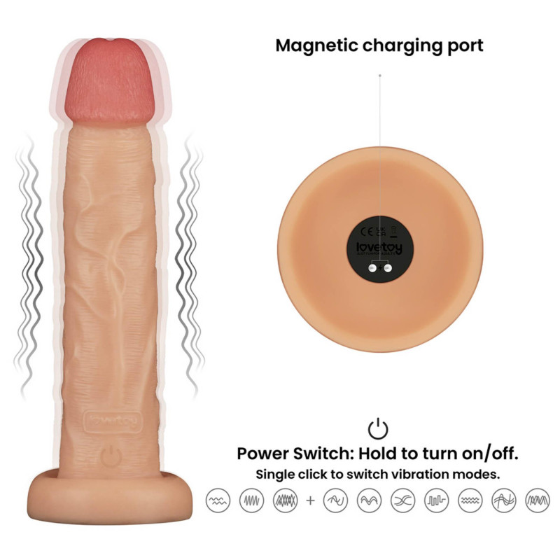 Реалистичный вибратор LoveToy Vibrating Power Basics Cock 10