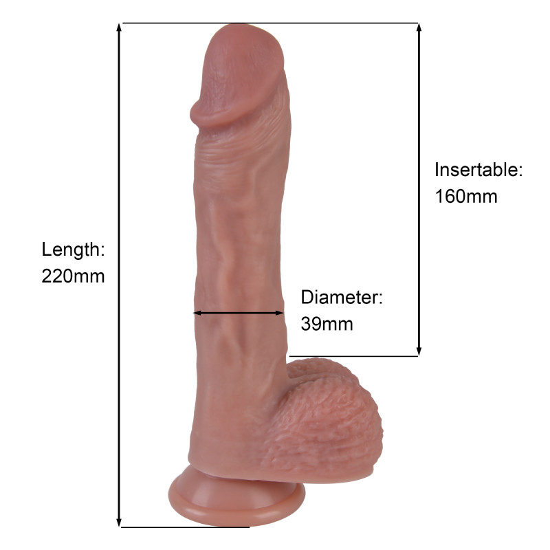 Вибратор Erospace Natural Play Thrusting Dildo with Swing Motion and Heating D6, 22 см