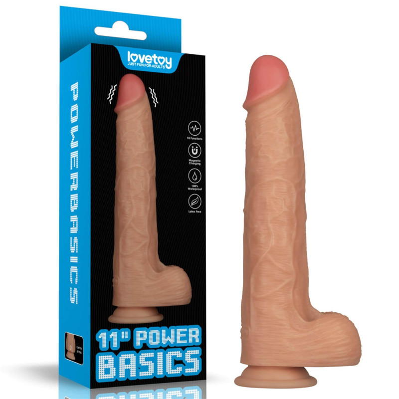 Реалістичний вібратор LoveToy Vibrating Power Basics Cock 11