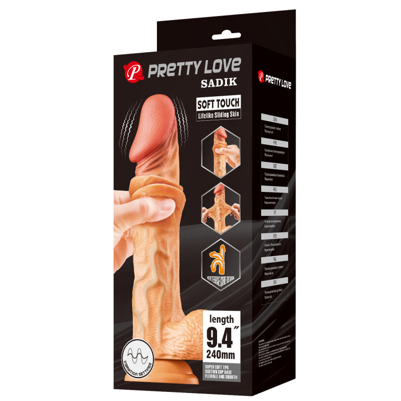 Вібратор Pretty Love Sliding Skin Sadik 9.4 Flesh