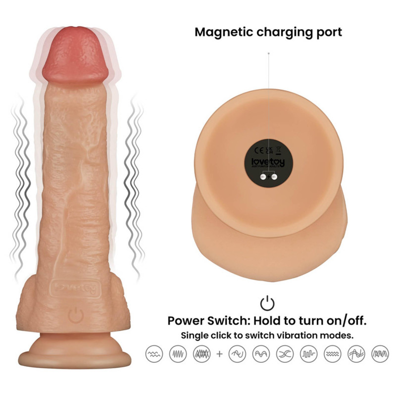 Реалистичный вибратор LoveToy Vibrating Power Basics Cock 8