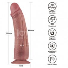 Реалістичний вібратор LoveToy Vibrating Dual Density Power Cock 10.5