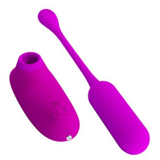 Виброяйцо с клиторальным стимулятором Pretty Love Curupira Multifunctional 2 in 1 Purple