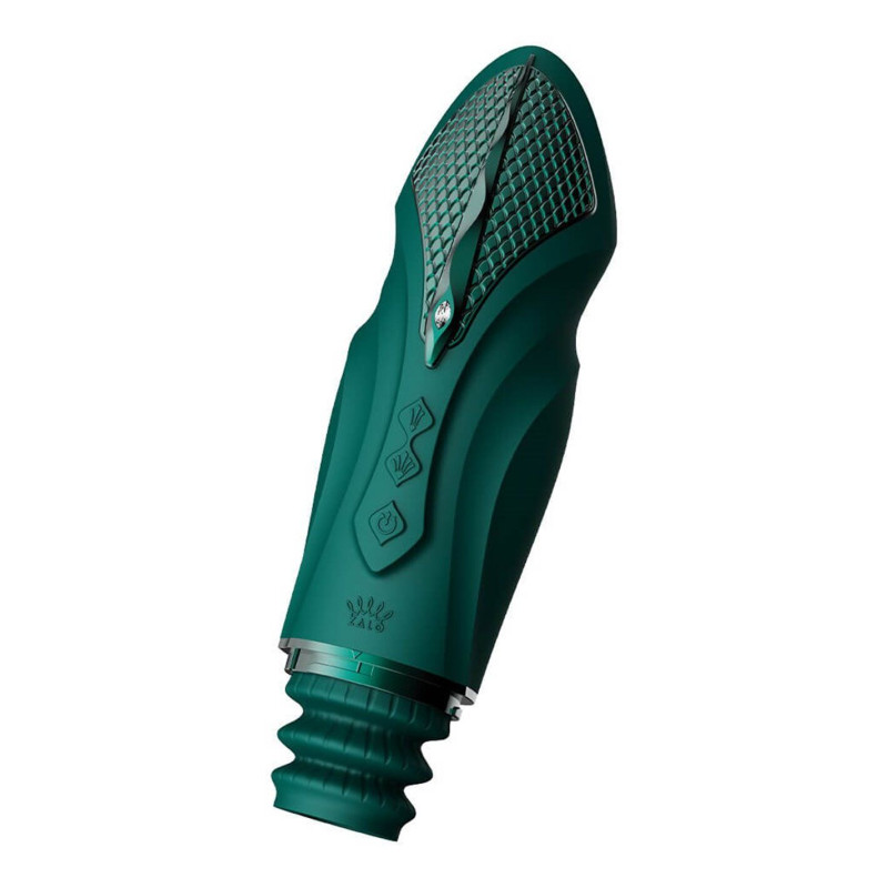 Компактная смарт секс-машина Zalo – Sesh Turquoise Green, 2 насадки, пульт ДУ, кристалл Swarovski Компактная смарт секс-машина Zalo – Sesh Turquoise Green, 2 насадки, пульт ДУ, кристалл Swarovski