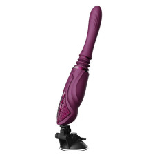 Компактная смарт секс-машина Zalo – Sesh Velvet Purple, 2 насадки, пульт ДУ, кристалл Swarovski