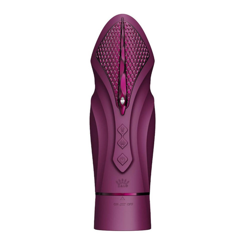 Компактная смарт секс-машина Zalo – Sesh Velvet Purple, 2 насадки, пульт ДУ, кристалл Swarovski