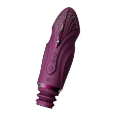 Компактная смарт секс-машина Zalo – Sesh Velvet Purple, 2 насадки, пульт ДУ, кристалл Swarovski
