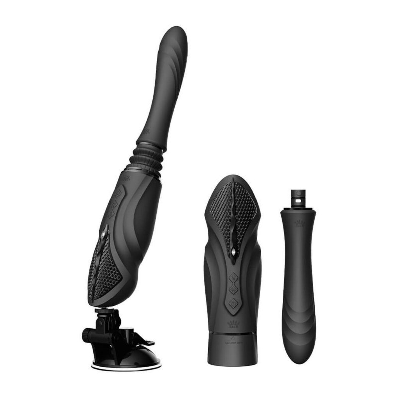 Компактная смарт секс-машина Zalo – Sesh Obsidian Black, 2 насадки, пульт ДУ, кристалл Swarovski Компактная смарт секс-машина Zalo – Sesh Obsidian Black, 2 насадки, пульт ДУ, кристалл Swarovski