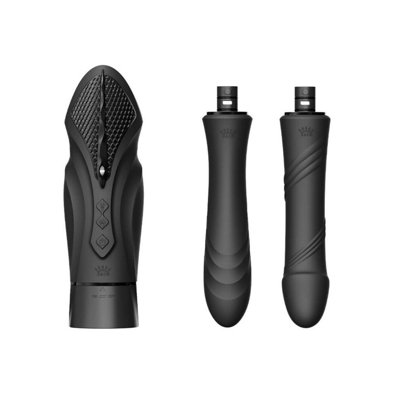 Компактная смарт секс-машина Zalo – Sesh Obsidian Black, 2 насадки, пульт ДУ, кристалл Swarovski Компактная смарт секс-машина Zalo – Sesh Obsidian Black, 2 насадки, пульт ДУ, кристалл Swarovski