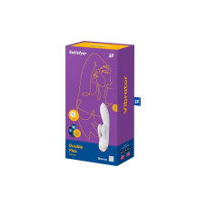 Смарт вибратор-кролик с двойным отростком Satisfyer Double Flex White