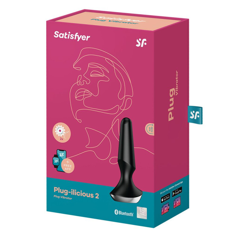 Анальная смарт-вибропробка Satisfyer Plug-ilicious 2 Черная Анальная смарт-вибропробка Satisfyer Plug-ilicious 2 Черная