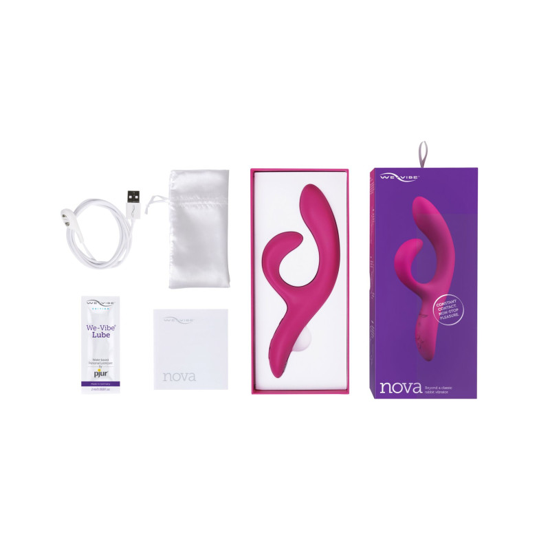 Смарт вібратор-кролик We-Vibe Nova Fuchsia, ергономічний, регульований кут нахилу стовбура Смарт вібратор-кролик We-Vibe Nova Fuchsia, ергономічний, регульований кут нахилу стовбура