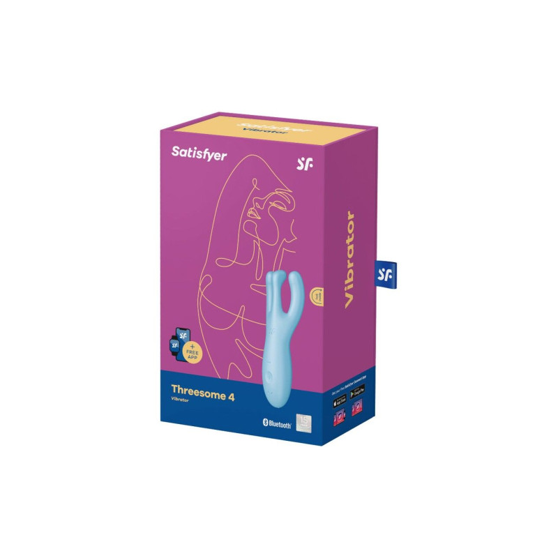 Клиторальный смарт вибратор Satisfyer Threesome 4 Blue с тремя пальчиками Клиторальный смарт вибратор Satisfyer Threesome 4 Blue с тремя пальчиками