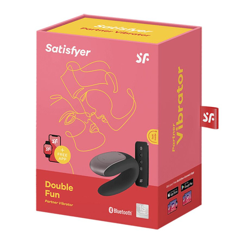 Смарт-вибратор для пар Satisfyer Double Fun Черный Смарт-вибратор для пар Satisfyer Double Fun Черный