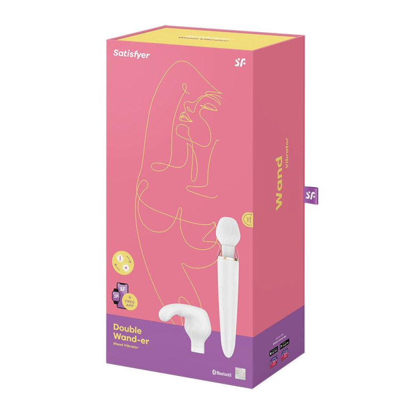 Смарт вібромасажер зі змінною головкою Satisfyer Double Wand-er Смарт вібромасажер зі змінною головкою Satisfyer Double Wand-er