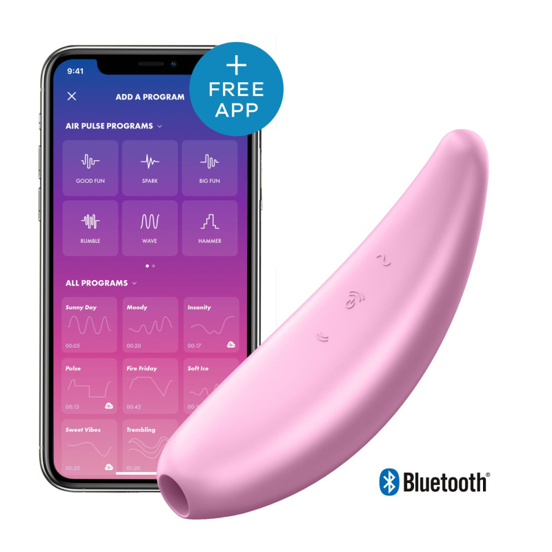 Потужний вакуумний кліторальний стимулятор Satisfyer Curvy 3+ з керуванням через інтернет Потужний вакуумний кліторальний стимулятор Satisfyer Curvy 3+ з керуванням через інтернет