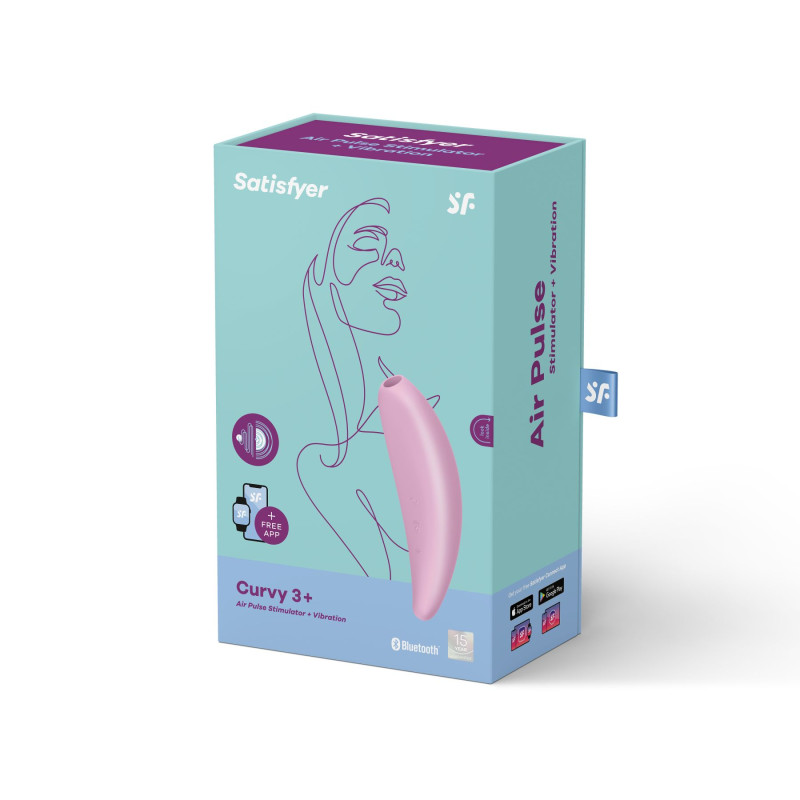 Потужний вакуумний кліторальний стимулятор Satisfyer Curvy 3+ з керуванням через інтернет Потужний вакуумний кліторальний стимулятор Satisfyer Curvy 3+ з керуванням через інтернет
