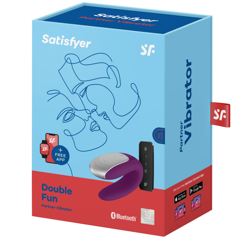 Смарт-вибратор для пар Satisfyer Double Fun Фиолетовый Смарт-вибратор для пар Satisfyer Double Fun Фиолетовый