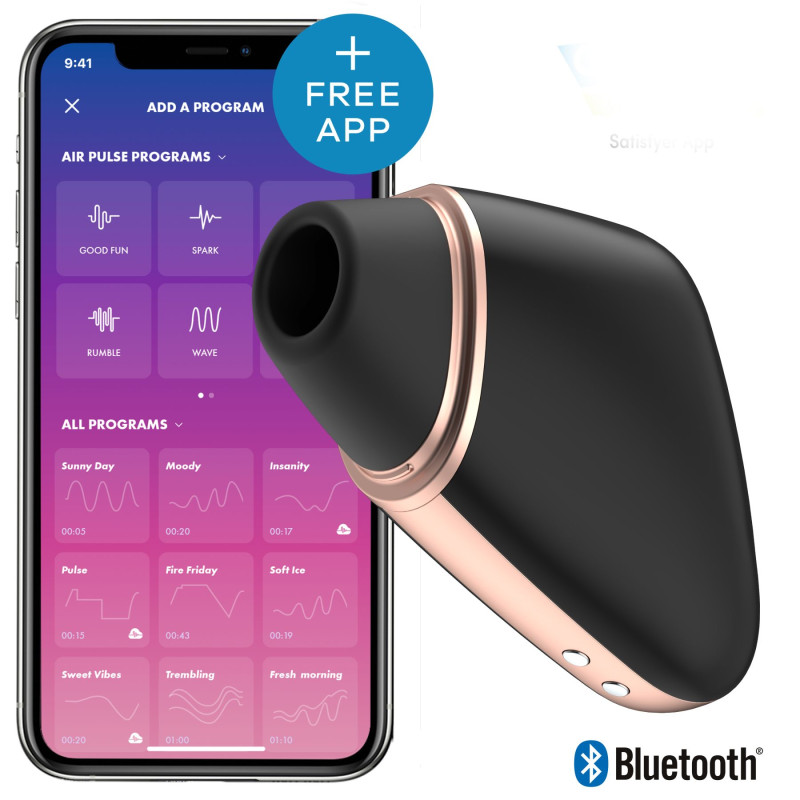 Вакуумний кліторальний стимулятор Satisfyer Love Triangle Чорний з керуванням через інтернет Вакуумний кліторальний стимулятор Satisfyer Love Triangle Чорний з керуванням через інтернет