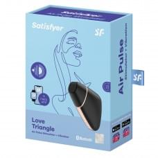 Вакуумный клиторальный стимулятор Satisfyer Love Triangle Черный с управлением через интернет