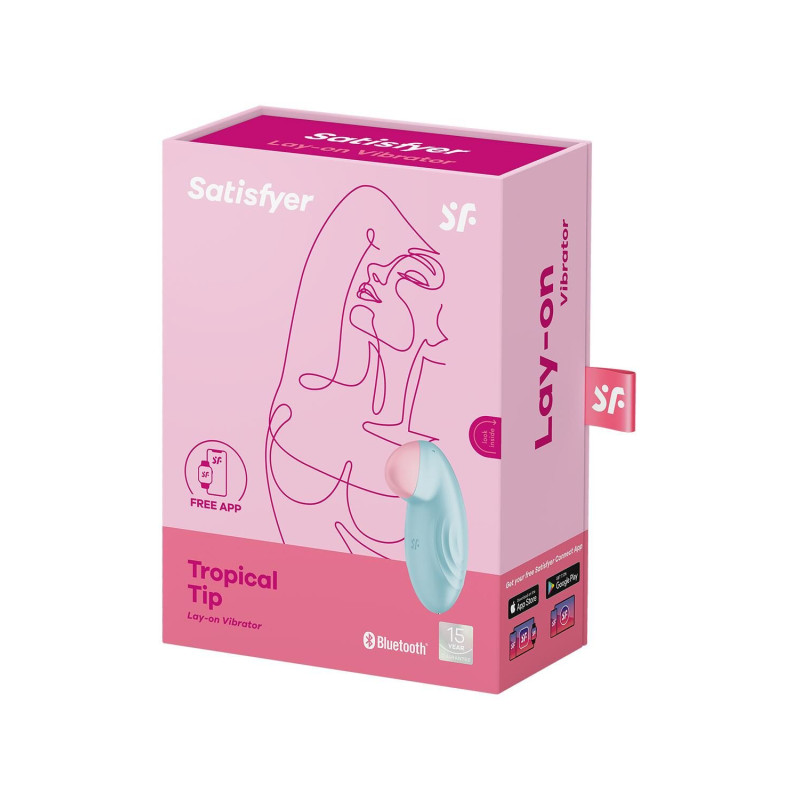 Смарт-вибратор для клитора Satisfyer Tropical Tip Light Blue Смарт-вибратор для клитора Satisfyer Tropical Tip Light Blue