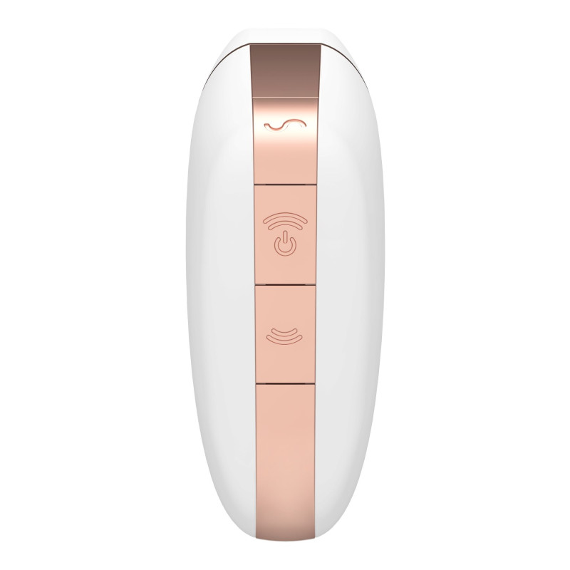 Вакуумний кліторальний стимулятор Satisfyer Love Triangle Білий з керуванням через інтернет Вакуумний кліторальний стимулятор Satisfyer Love Triangle Білий з керуванням через інтернет