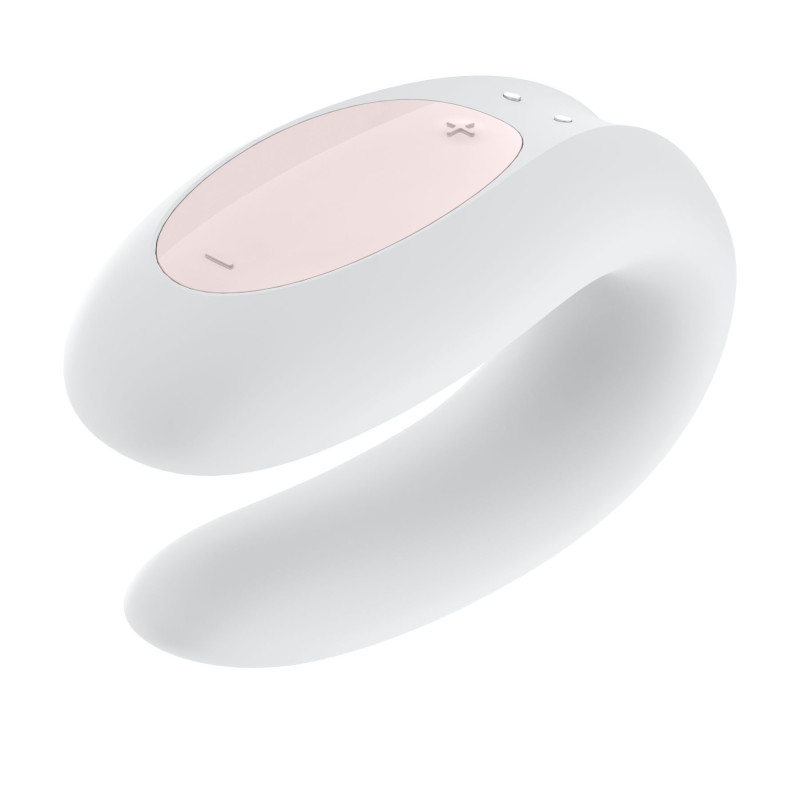 Смарт-вибратор для пар Satisfyer Double Joy Белый с широким клиторальным стимулятором Смарт-вибратор для пар Satisfyer Double Joy Белый с широким клиторальным стимулятором