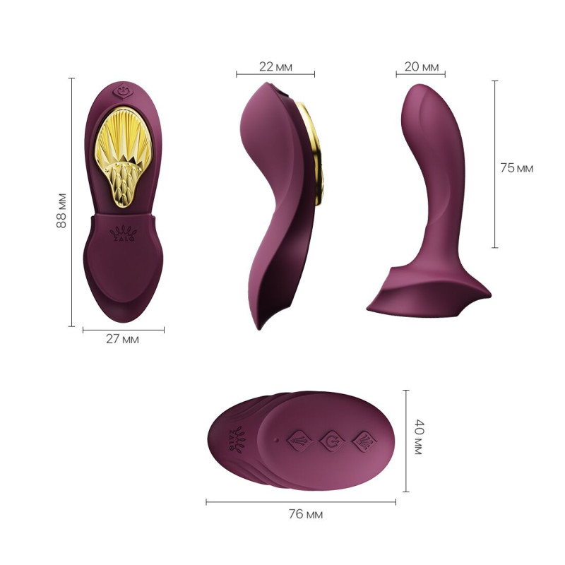 Смарт-вибратор в трусики Zalo - AYA Velvet Purple, насадка и пульт ДУ Смарт-вибратор в трусики Zalo - AYA Velvet Purple, насадка и пульт ДУ