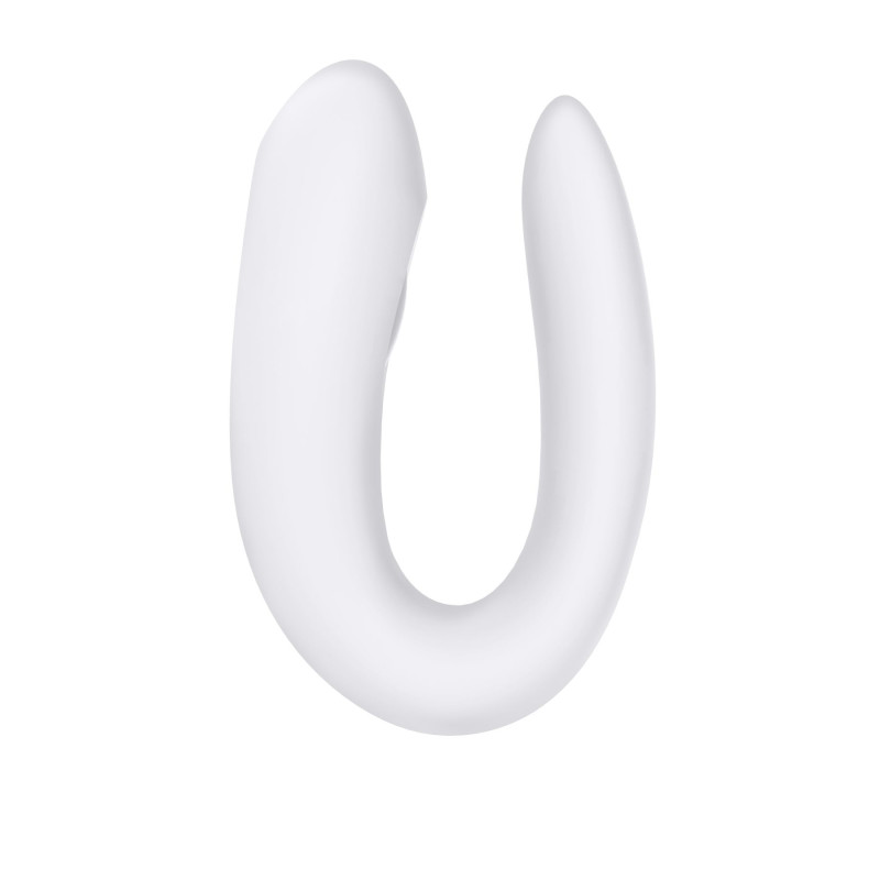 Смарт-вибратор для пар Satisfyer Double Joy Белый с широким клиторальным стимулятором Смарт-вибратор для пар Satisfyer Double Joy Белый с широким клиторальным стимулятором