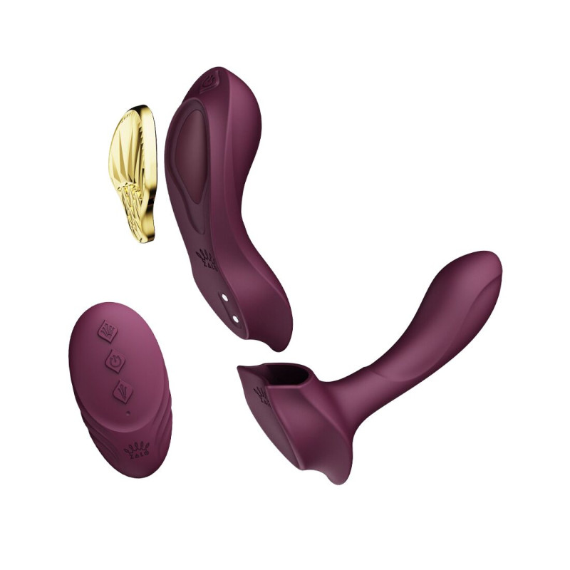 Смарт-вибратор в трусики Zalo - AYA Velvet Purple, насадка и пульт ДУ Смарт-вибратор в трусики Zalo - AYA Velvet Purple, насадка и пульт ДУ