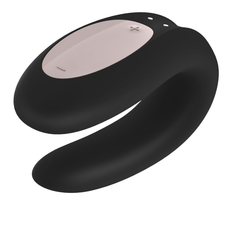 Смарт-вибратор для пар Satisfyer Double Joy Черный с широким клиторальным стимулятором Смарт-вибратор для пар Satisfyer Double Joy Черный с широким клиторальным стимулятором