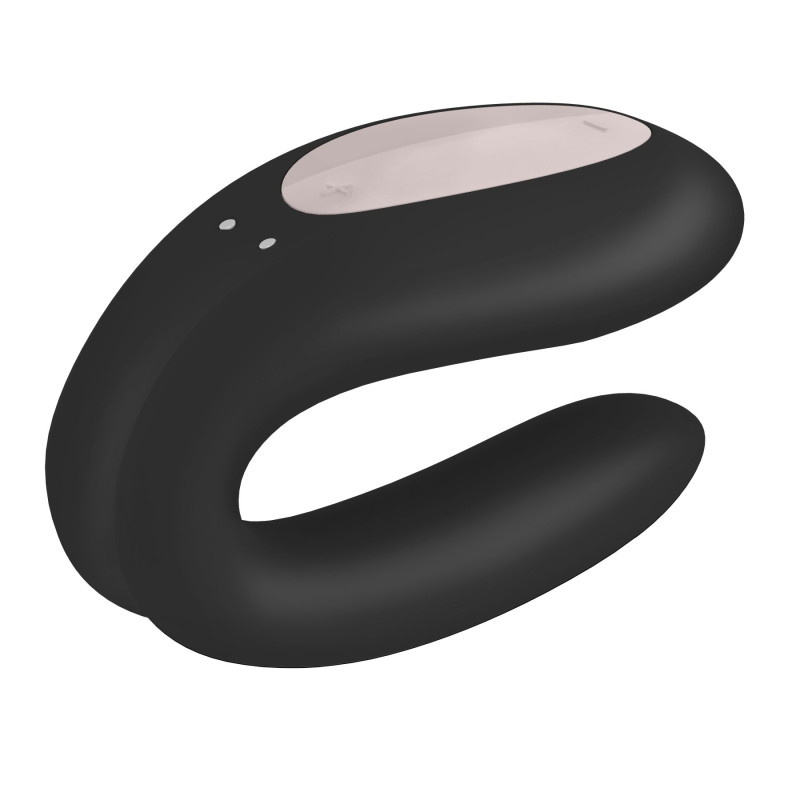 Смарт-вибратор для пар Satisfyer Double Joy Черный с широким клиторальным стимулятором Смарт-вибратор для пар Satisfyer Double Joy Черный с широким клиторальным стимулятором