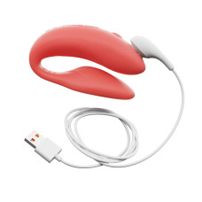 Смарт-вибратор для пар We-Vibe Chorus Crave Coral, сенсорное управление вибрациями сжатием пульта