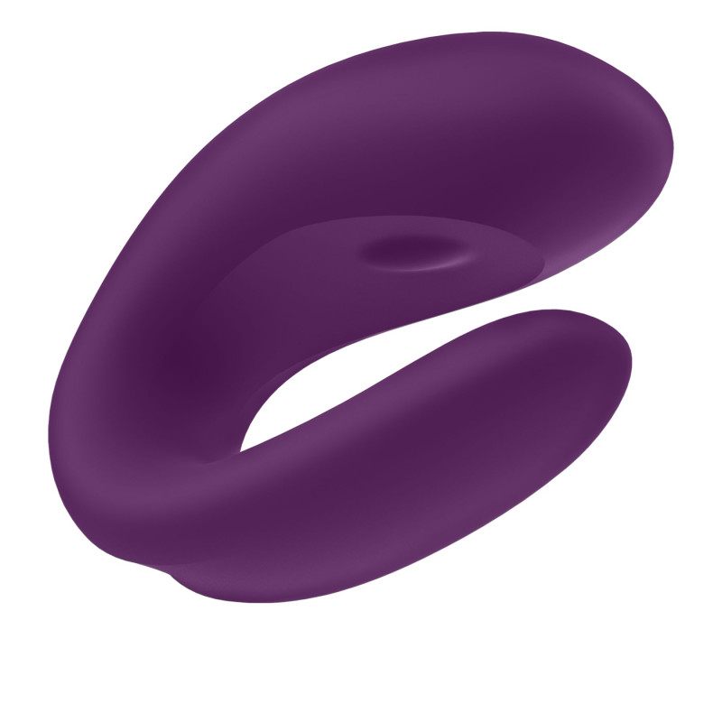 Смарт-вибратор для пар Satisfyer Double Joy Фиолетовый с широким клиторальным стимулятором Смарт-вибратор для пар Satisfyer Double Joy Фиолетовый с широким клиторальным стимулятором