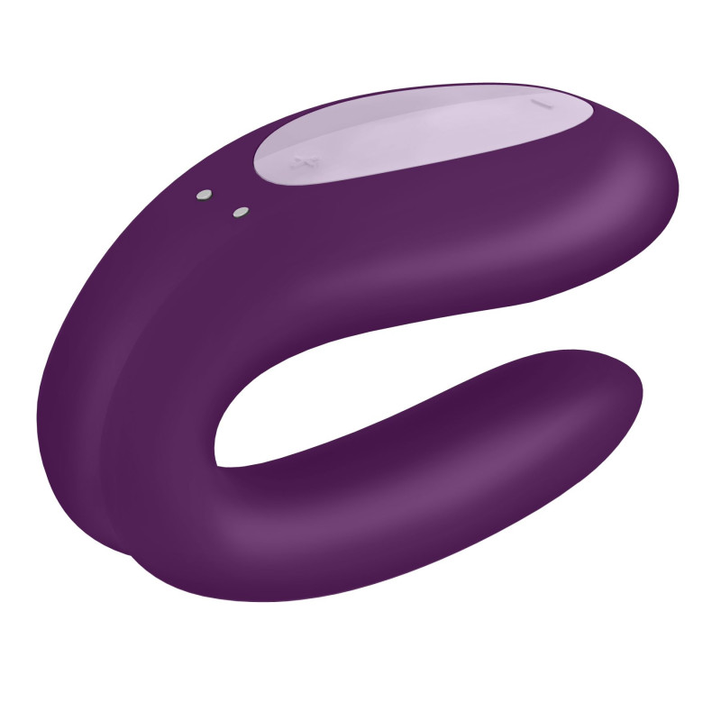 Смарт-вибратор для пар Satisfyer Double Joy Фиолетовый с широким клиторальным стимулятором Смарт-вибратор для пар Satisfyer Double Joy Фиолетовый с широким клиторальным стимулятором