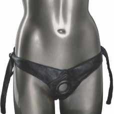 Трусики для страпона California Exotic Universal Love Rider Platinum Harness, кожзам, черные