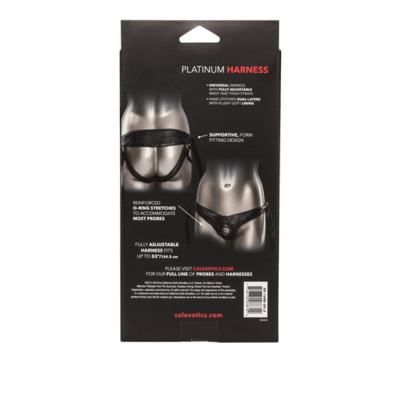 Трусики для страпона California Exotic Universal Love Rider Platinum Harness, кожзам, черные Трусики для страпона California Exotic Universal Love Rider Platinum Harness, кожзам, черные