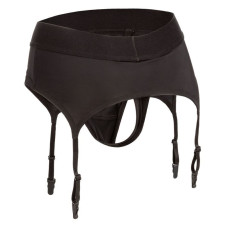Трусики для страпона с высоким поясом California Exotics Boundless Thong with Garter S/M
