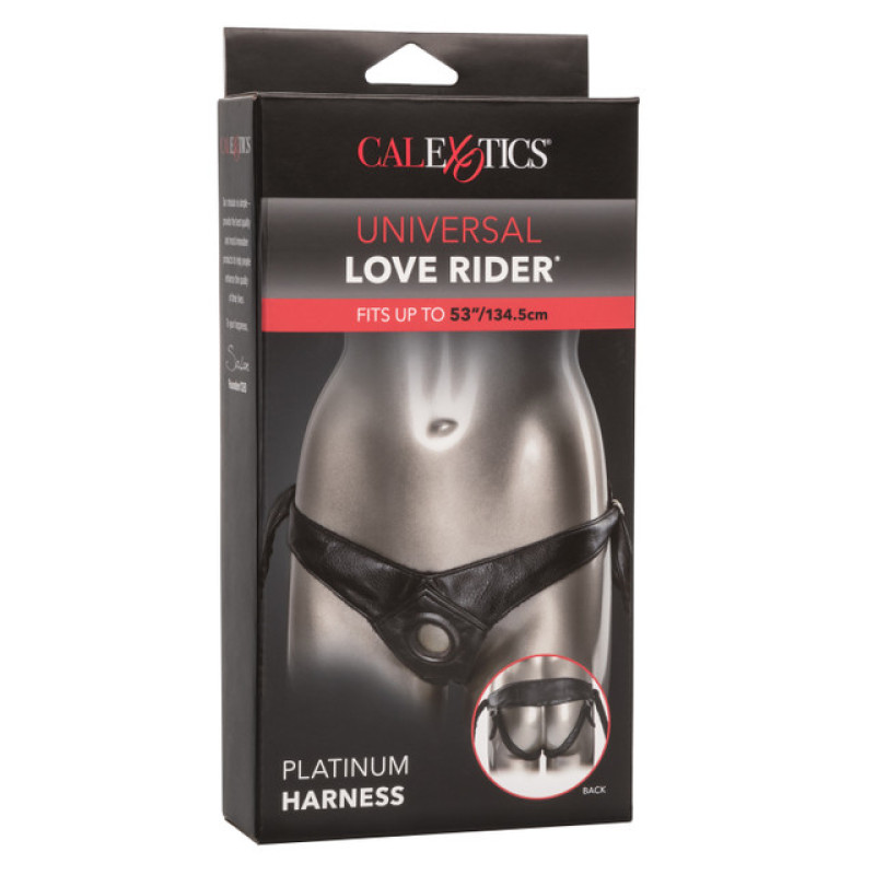Трусики для страпона California Exotic Universal Love Rider Platinum Harness, кожзам, черные Трусики для страпона California Exotic Universal Love Rider Platinum Harness, кожзам, черные
