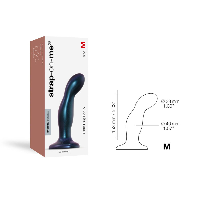 Дилдо Strap-On-Me DILDO PLUG SNAKY METALLIC BLUE, размер M Дилдо Strap-On-Me DILDO PLUG SNAKY METALLIC BLUE, размер M