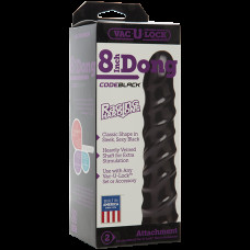 Дилдо Doc Johnson CodeBlack - 8 Inch Raging Vac-U-Lock со стимулирующим рельефом, диаметр 3,8 см