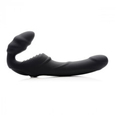 Безремневой страпон Strap U Slim Rider Ribbed черный