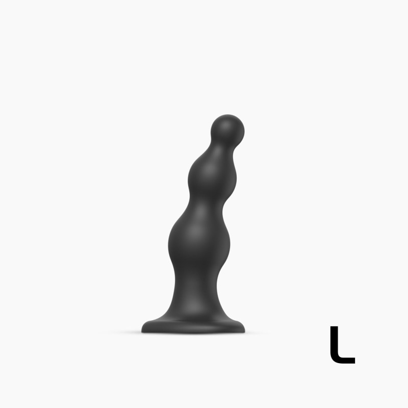 Насадка для страпона Strap-On-Me Dildo Plug Beads Black L Насадка для страпона Strap-On-Me Dildo Plug Beads Black L