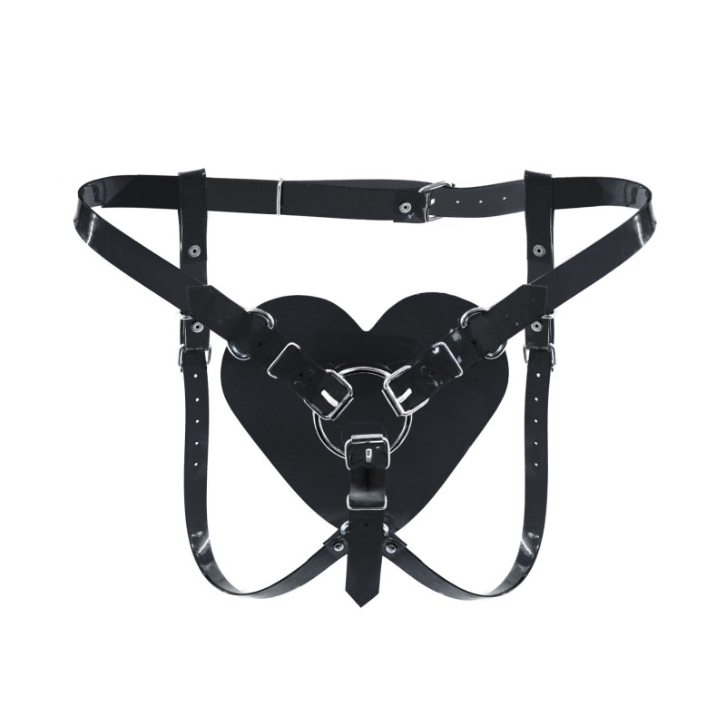 Трусики Сердце для страпона Feral Feelings - Hearts Strap-on Belt Black Трусики Сердце для страпона Feral Feelings - Hearts Strap-on Belt Black