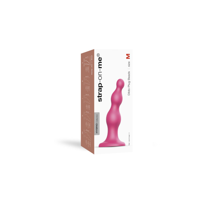 Насадка для страпона Strap-On-Me Dildo Plug Beads Framboise Metallic M Насадка для страпона Strap-On-Me Dildo Plug Beads Framboise Metallic M