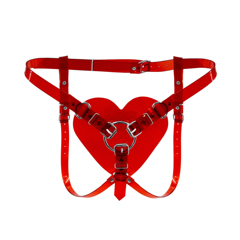 Трусики Сердце для страпона Feral Feelings - Hearts Strap-on Belt Red Trasparent Трусики Сердце для страпона Feral Feelings - Hearts Strap-on Belt Red Trasparent