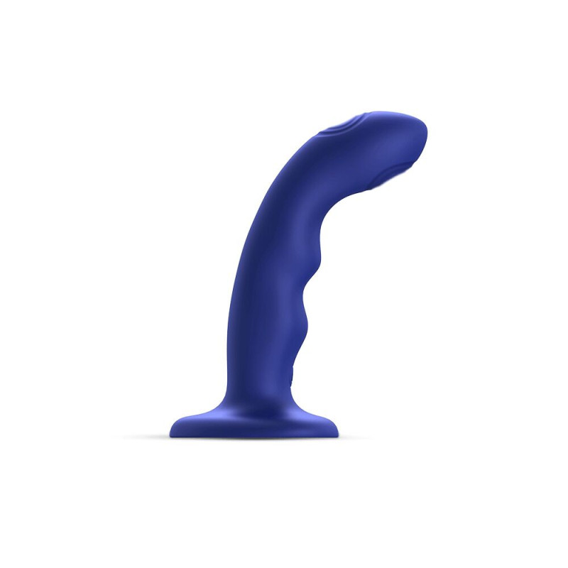 Насадка для страпона з подвійною точковою пульсацією Strap-On-Me TAPPING DILDO WAVE – NIGHT BLUE, М Насадка для страпона з подвійною точковою пульсацією Strap-On-Me TAPPING DILDO WAVE – NIGHT BLUE, М