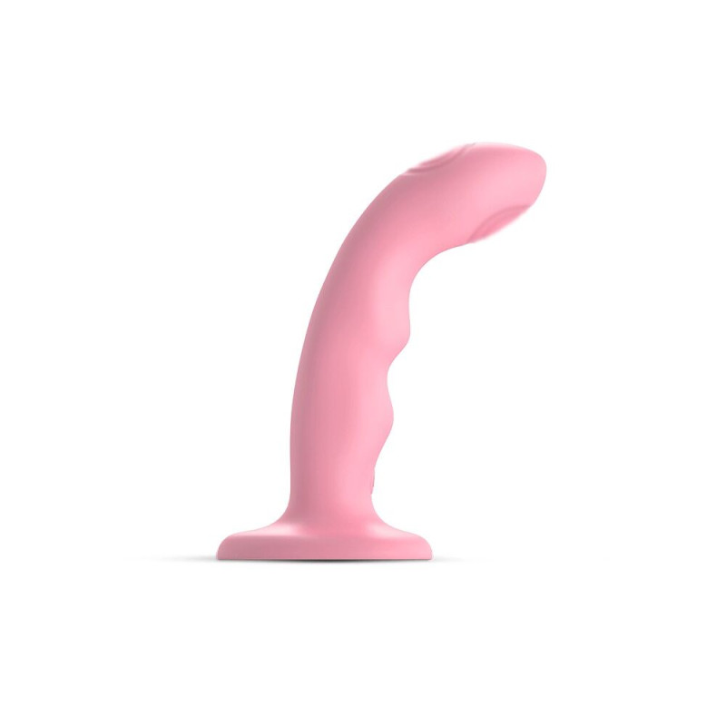 Насадка для страпона с двойной точечной пульсацией Strap-On-Me TAPPING DILDO WAVE – CORAL PINK, М Насадка для страпона с двойной точечной пульсацией Strap-On-Me TAPPING DILDO WAVE – CORAL PINK, М
